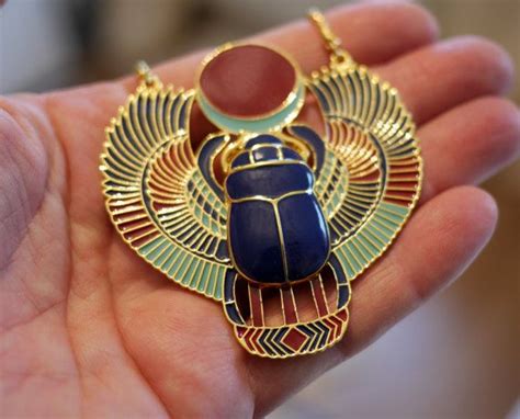 Retro Bronze Scarab Beetle Pendant Egyptian Necklace Jewellery https ...