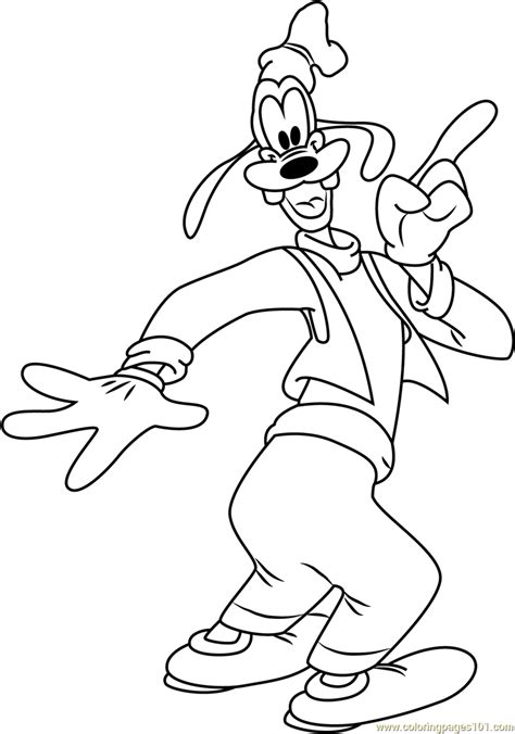 Goofy a Tall Dog Coloring Page for Kids - Free Goofy Printable Coloring ...