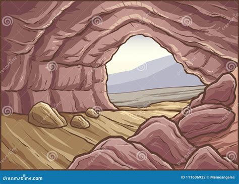 Cartoon Rocky Cave Background Vector Illustration | CartoonDealer.com ...