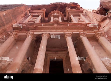 Al Khazneh in Petra, Jordan. Al Khazneh was carved out of a sandstone ...