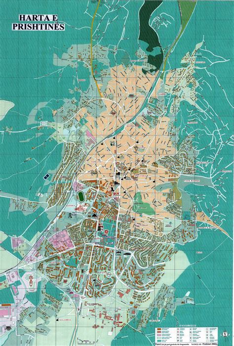 Large detailed tourist map of Pristina with other marks | Pristina ...