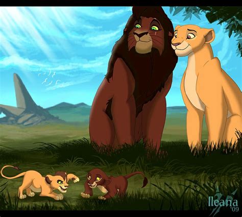 Kovu and Kiara with cubs | Lion king pictures, Lion king art, Lion king ...