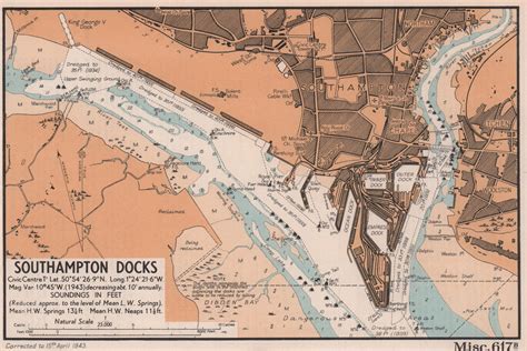 Southampton Docks town plan & sea coast chart. Hampshire. ADMIRALTY ...