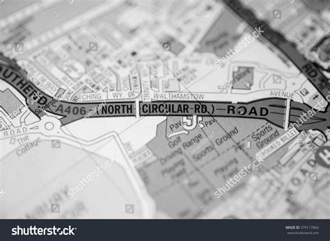 North Circular Road. London, Uk Map. Stock Photo 379117063 : Shutterstock