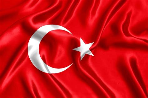 Drapeau De La Turquie En Gros Plan De Soie | Photo Premium