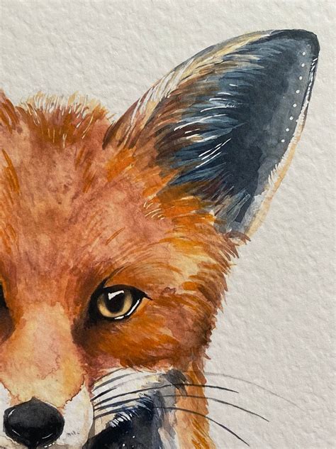 Fox watercolour giclee high quality A4 art prints fox lover | Etsy