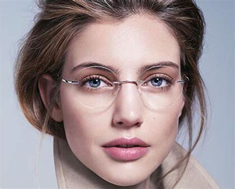 Fashion titanium rimless Reading Glasses ultra-light women alloy ...