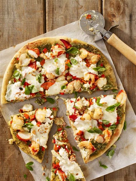 Roasted Garlic Pesto and Maine Lobster Pizza - Maine Lobster Recipe