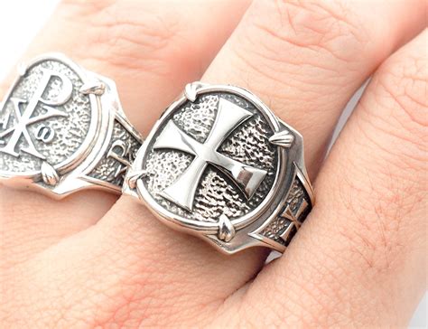 Templar Ring Mens Templar Ring Knights Templar Ring Silver - Etsy