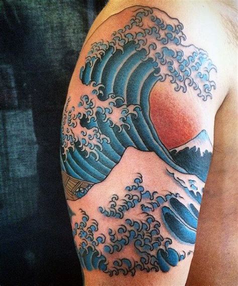 The Great Wave Off Kanagawa Tattoo For Guys | Waves tattoo, Wave tattoo ...