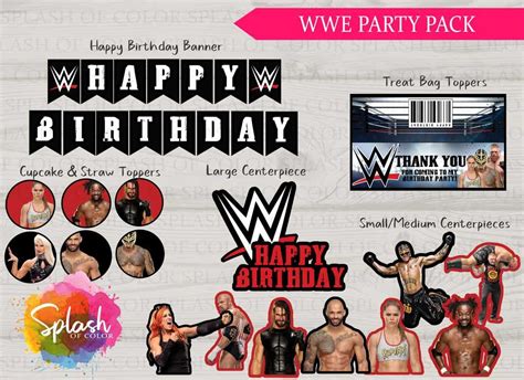 Wwe Invitation, Wwe Decorations, Wwe Birthday, Wrestling Birthday Party ...