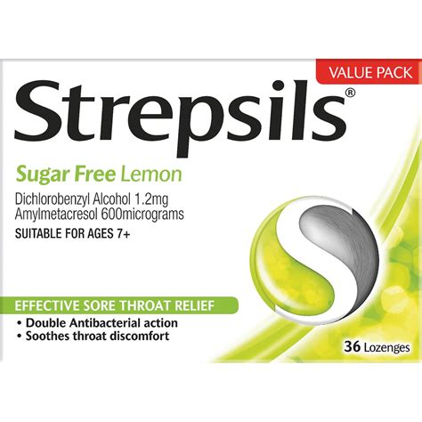 Strepsils Sugar Free Lemon Lozenges 36s