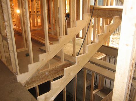 Hang bottom of stair stringers below floor with joist hangars? | DIY ...