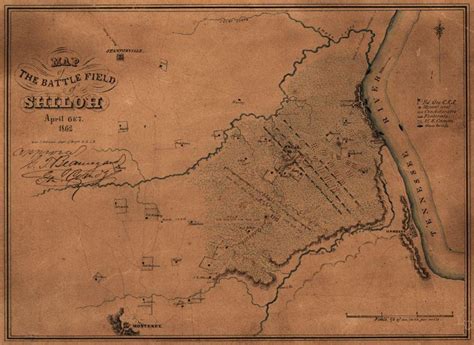 Map of the battlefield of Shiloh, April 6 & 7, 1862 | American ...