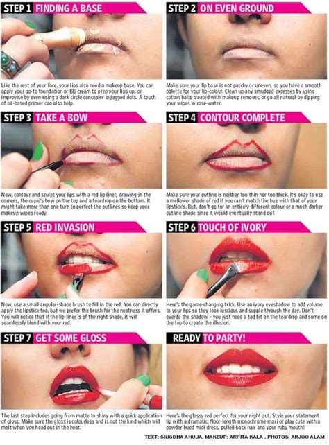 Make up tutorial: glossy red lips in 7 steps | Fashion Trends ...