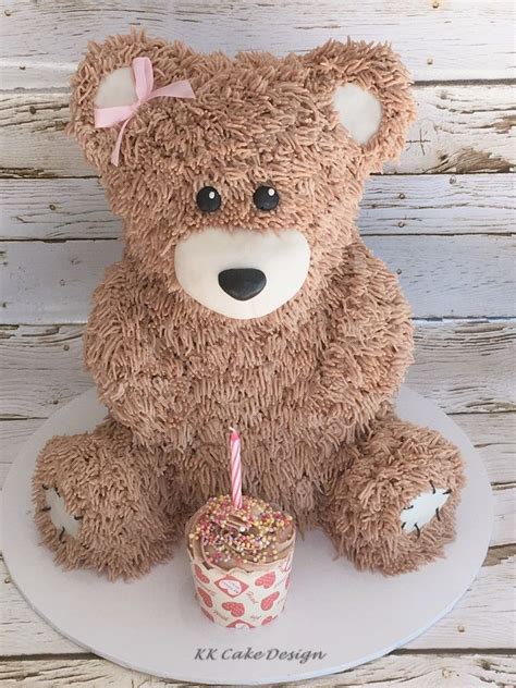 3d teddy bear cake. Hand piped with swiss meringue buttercream | Teddy ...