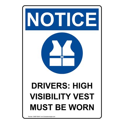 Portrait Drivers: High Visibility Sign With Symbol NHEP-36497