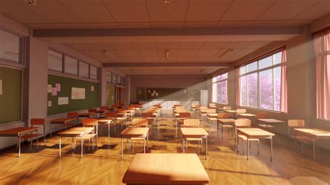 Download A Classroom With Desks And Chairs | Wallpapers.com