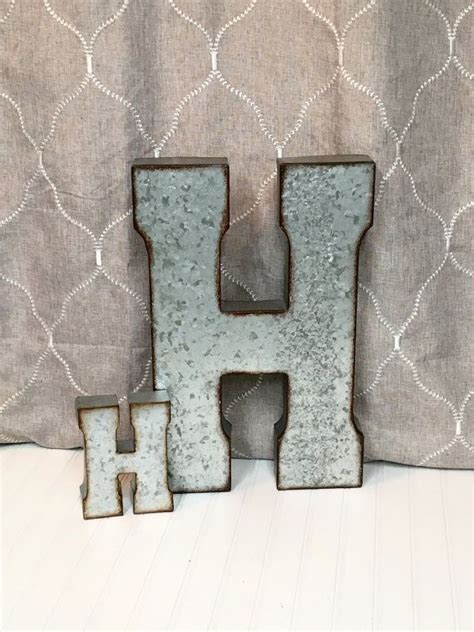 Metal Letters/Letter H/Large Letter H/Galvanized by TheShabbyStore ...