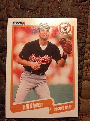 Rare Bill Ripken Fleer 1990 Card #186 Baltimore Orioles Baseball | eBay