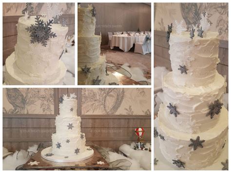 Snow Theme Wedding Cake - Your Treats Bakery