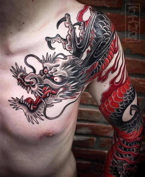 japanese tattoos and meanings #Japanesetattoos | 용 문신, 팔 문신, 문신