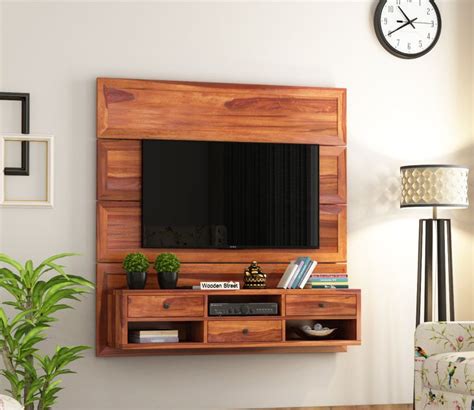 Wall Mounted Tv Unit Cabinet Online Latest Stand Design In India Wooden ...