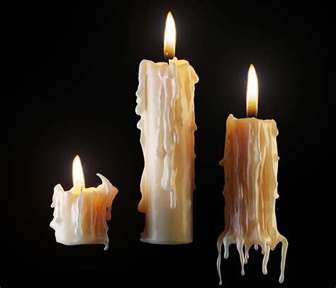 3D melted candles - TurboSquid 1508096 | Melting candles, Candles ...