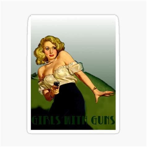 "Classic Girl with Gun" Sticker for Sale by sashakeen | Redbubble