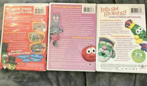 3 VeggieTales DVD Movies Children's Double Features Love Easter God