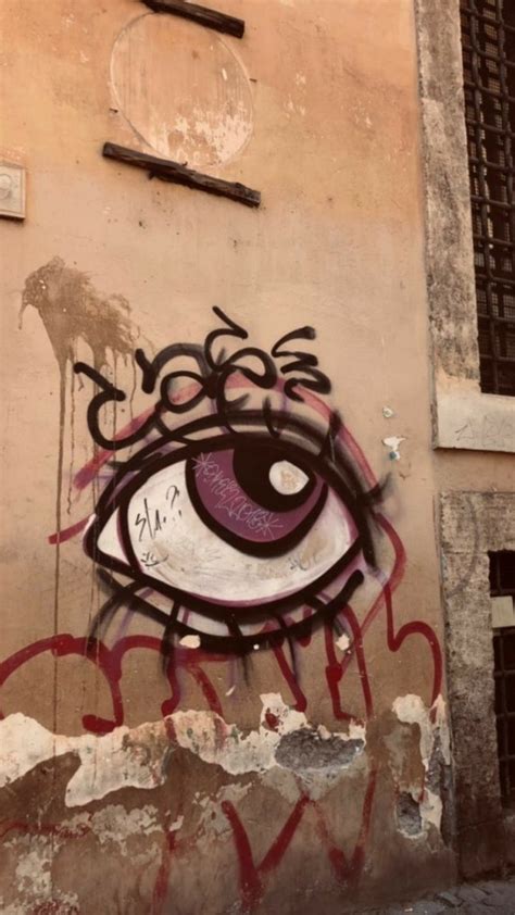 an eye painted on the side of a building