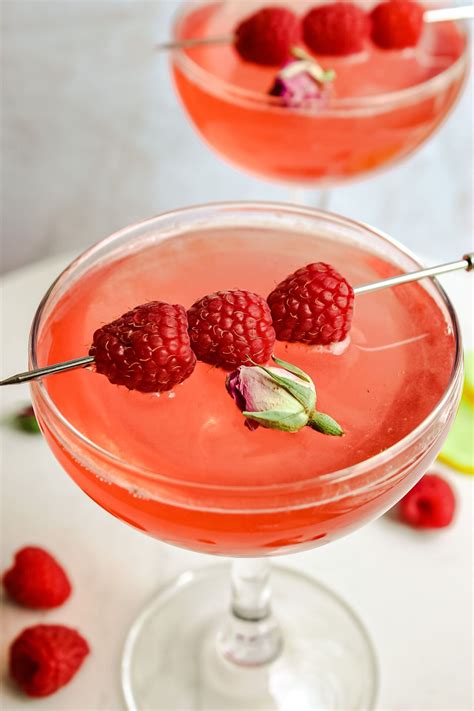 Raspberry Rose Martini – a light red, pleasantly fruity cocktail served ...