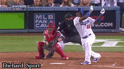 Yasiel Puig with bat flip for the ages on triple