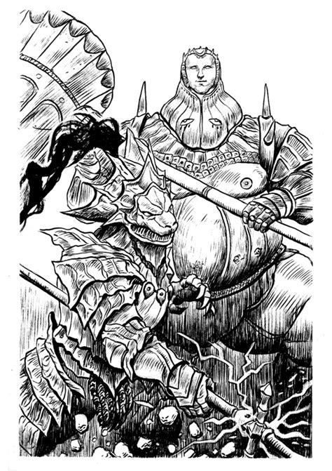 Dark Souls - Inktober 2016 — Ornstein and Smough