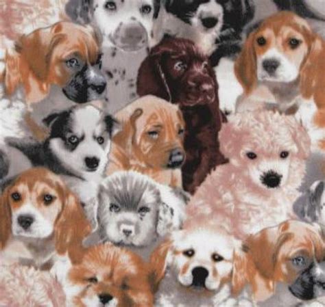 Puppies Mixed Fleece Fabric Bolt - munimoro.gob.pe