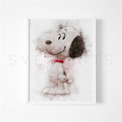 Snoopy print nursery wall art Snoopy poster kids room decor | Etsy