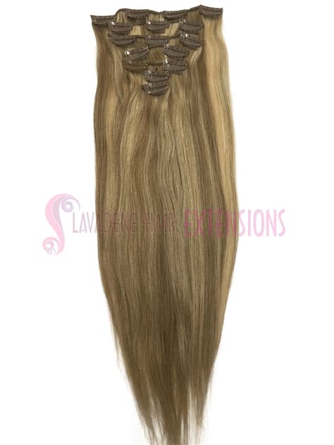 Clip in Hair Extensions 7pce Straight | Dark & Light Blonde