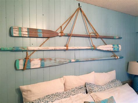 Vintage Oar Paddle Headboard KING or QUEEN Size Beach House Style Wall ...