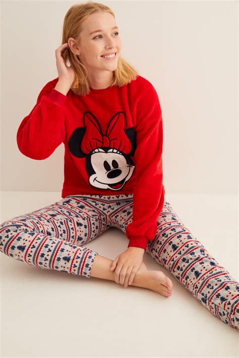 Pijama polar Minnie rojo | Pijamas largos | Women'secret