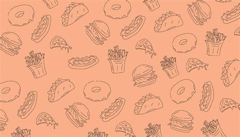 Fast food seamless background vector illustration, simple restaurant ...