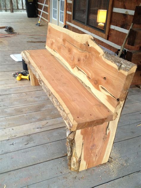 Cedar bench | Cedar bench, Cedar wood projects, Rustic log furniture