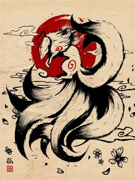 Kitsune Fox Poster 30x40cm Japanese Art Wall Decoration - Etsy