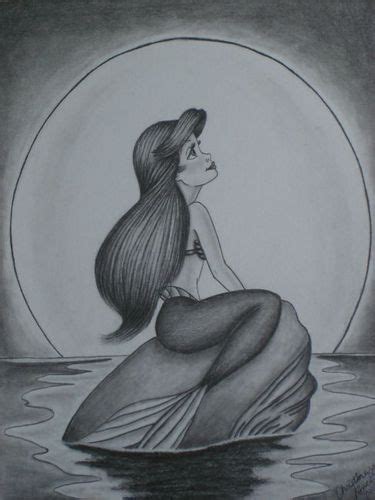 Mermaid Sitting On A Rock Drawing at PaintingValley.com | Explore ...