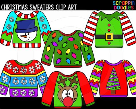 Christmas Sweaters Clip Art Cute Commercial Use Christmas Sweater ...