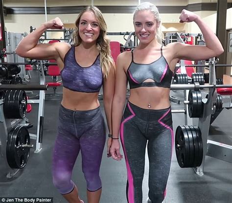 Women work out at the gym in almost nothing but body paint | Daily Mail ...