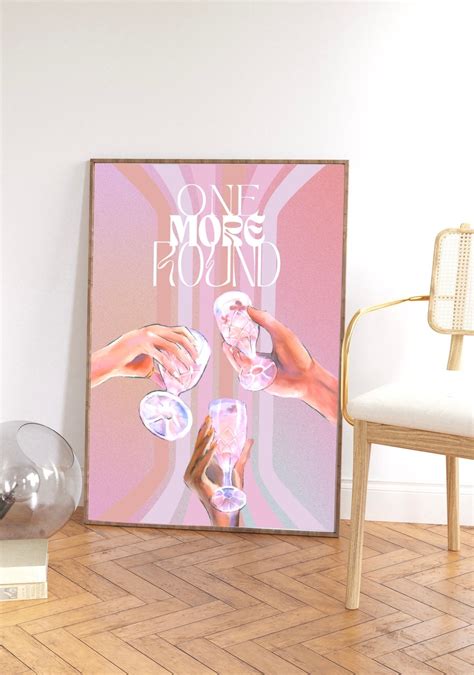 One More Round Pink Poster - Etsy