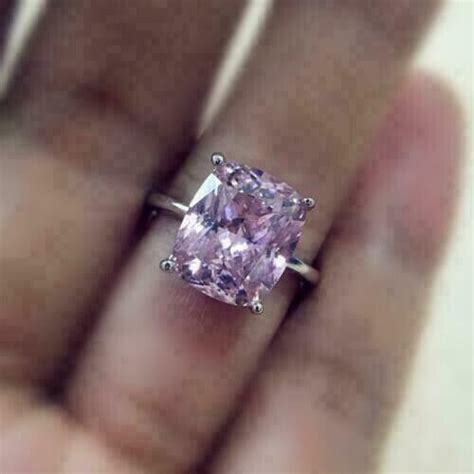 5.10 Ct Cushion Cut Lab-Created Pink Diamond Engagement Ring 14K White ...