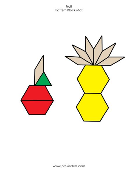 Color Fruit Pattern Block Template printable pdf download