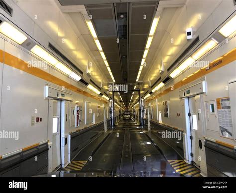 Interior of channel tunnel car train Stock Photo - Alamy