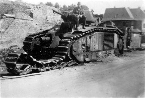 A Char B1 Bis tank disabled in 1940, Northern France - WW2 HistoryBook